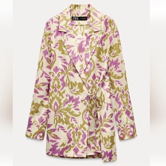 Zara Women's Long Sleeve Dress in Purple and Gold - Picture 2 of 2